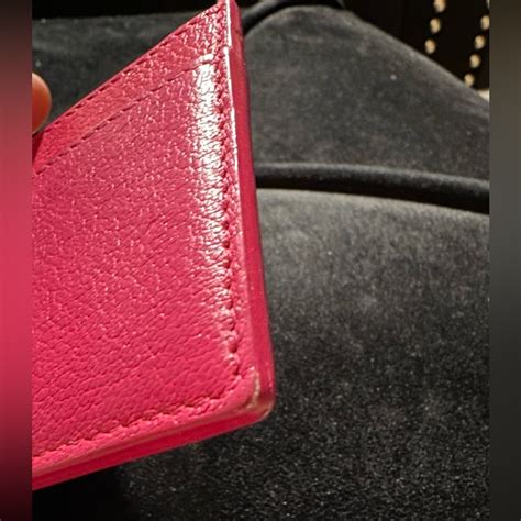 blush pink ysl card case|YSL lambskin case.